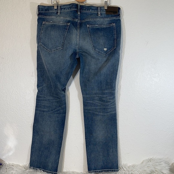Express Rocco Slim Fit Skinny Leg Distressed Jeans - Picture 4 of 12